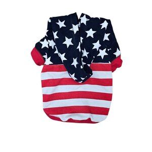 Dog Supply By Old Navy Pet American Flag Red White Blue Hooded Sweatshirt top